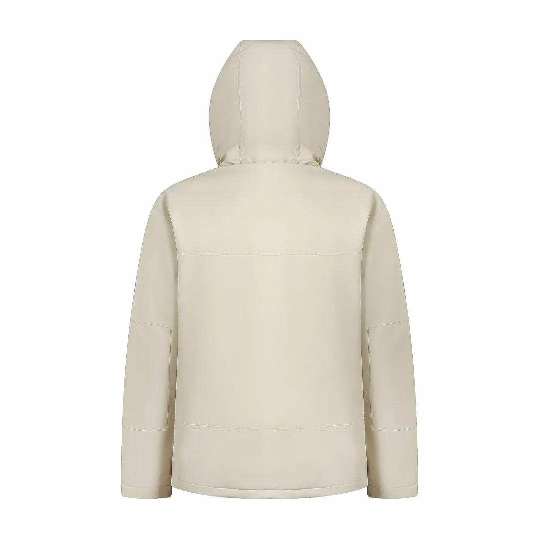 P970 Ralph Lauren Logo Hooded Down Jacket Fabric selection: High-density nylon taffeta with a density of about 210T-300T, smooth and slightly matte surface, excellent windproof and waterproof performance (with DWR water-repellent treatment), strong wrinkle resistance and easy care, in line with the "durable and practical" positioning of American leisure.  Lining fabric: 100% polyamide is used to create the lining. The high-density and tight weaving process prevents fine lint from emerging from the gaps in the fabric. The smooth surface improves the putting on and taking off experience, and the excellent wear and tear resistance ensures damage caused by frequent use, while the light and soft texture does not affect the overall weight.  High-quality filling: 90 white duck down is selected, with a weight of 220g, ensuring excellent thermal insulation performance. After strict screening and processing, the velvet is not easy to drill, ensuring durability. Style and cutting process: The classic jacket has a slightly loose fit, with a slightly dropped shoulder line (the shoulder width is 1-2cm wider than the standard fit). The length reaches the hips, and the sleeves are slightly tapered straight sleeves, taking into account freedom of movement and casual style.  Details: The adjustable Velcro on the cuffs allows you to freely adjust the tightness according to the thickness of your wrist and personal preferences, effectively preventing cold wind from intruding, and improving warmth retention performance.  In terms of storage, the two front zipper pockets are convenient for you to place frequently used items, and the zipper design ensures that items are not easily lost. A built-in pocket on the left side of the chest provides a safe storage space for some small private items.  The drawstring design at the hem allows you to adjust the shape of the jacket according to your body shape and dressing needs. Whether it is loose and casual or slim and neat, you can easily control it.  Embroidery technology: Polo horse logo on the left chest: flat satin stitch embroidery (satin embroidery), embroidery thread: 100% polyester high color fastness embroidery thread (the color number is consistent with the brand’s standard red color card), stitch density 12-15 stitches/cm, the outline of the horse logo is clear, and the details of the rider and horse are burr-free.  Embroidery positioning: precise positioning through the template (12cm from the neckline and 8cm from the placket) to ensure left and right symmetry and centering.  Accessories: One-to-one customized zipper sling, one-to-one customized zipper puller, one-to-one customized washable label SIZE: S M L XL